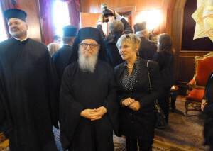 Με τον Αρχιεπίσκοπο Αμερικής Κ. Κ. Δημήτριο, κατά τη δεξίωση στο Πατριαρχείο προς τιμήν του Νέου Αρχιεπισκόπου Κ. Κ. Κλεώπα Μομφεράτου, στις 21 Μαΐου 2014, στο Φανάρι.